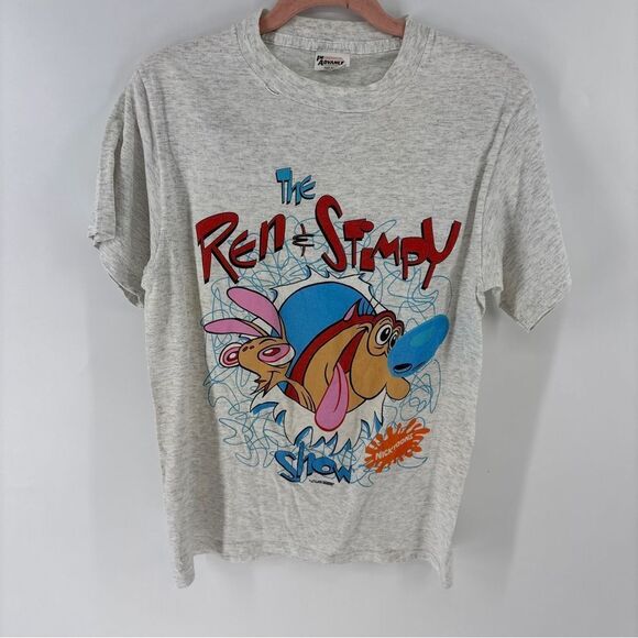 Vintage Other - Vintage Ren & Stimpy Show Graphic T-Shirt - Gray Mens M single stitch